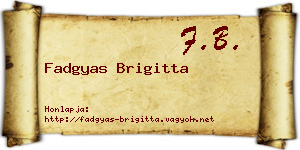 Fadgyas Brigitta névjegykártya